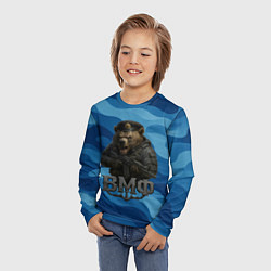 Лонгслив детский ВМФ медведь, цвет: 3D-принт — фото 2