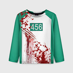 Лонгслив детский Кровавая форма игрока 456 из игры в кальмара, цвет: 3D-принт
