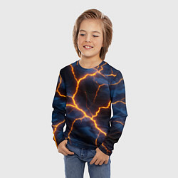 Лонгслив детский Молния на камуфляжной текстуре, цвет: 3D-принт — фото 2