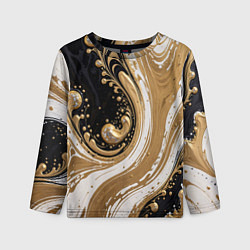 Лонгслив детский Черный агат и жидкое золото, цвет: 3D-принт