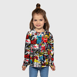Лонгслив детский Граффити коллаж, цвет: 3D-принт — фото 2