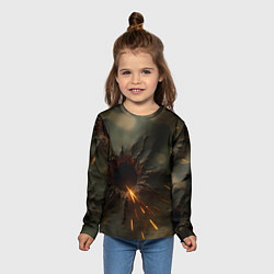 Лонгслив детский Следы от пуль на камуфляже, цвет: 3D-принт — фото 2