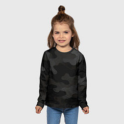 Лонгслив детский Черно-серая текстура камуфляжа, цвет: 3D-принт — фото 2