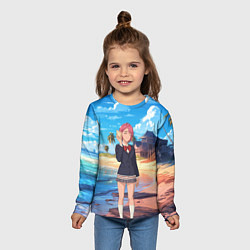 Лонгслив детский Дандадан Сиратори Айра с ракушкой в руках, цвет: 3D-принт — фото 2