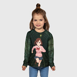 Лонгслив детский Сиратори Айра бежит в туннеле, цвет: 3D-принт — фото 2