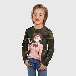 Лонгслив детский Сиратори Айра - знак ок, цвет: 3D-принт — фото 2