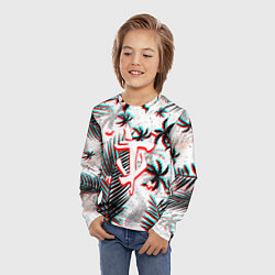 Лонгслив детский Doom тропики глитч, цвет: 3D-принт — фото 2