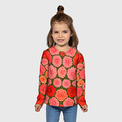 Лонгслив детский Цветочная поляна паттерн, цвет: 3D-принт — фото 2