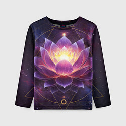 Лонгслив детский Лотос в галактике - большой космический, цвет: 3D-принт