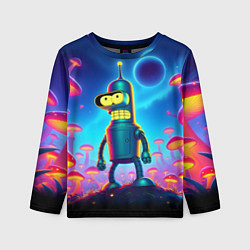 Лонгслив детский Сынишка Бендера в сказочном лесу светящихся грибов, цвет: 3D-принт