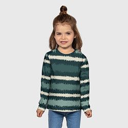Лонгслив детский Полосы зигзагообразные зеленые, цвет: 3D-принт — фото 2