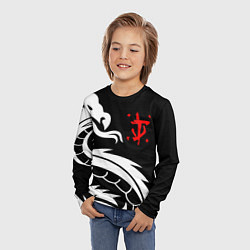 Лонгслив детский Doom dragon steel, цвет: 3D-принт — фото 2