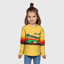 Лонгслив детский Ретро автобус ГЗА-651 поп-арт, цвет: 3D-принт — фото 2