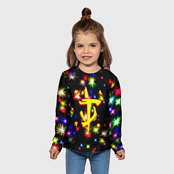 Лонгслив детский Doom новогодние искры, цвет: 3D-принт — фото 2