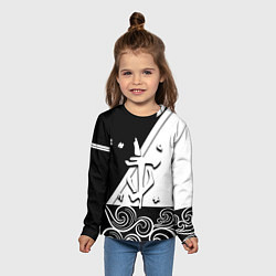 Лонгслив детский Doom стильная геометрия, цвет: 3D-принт — фото 2