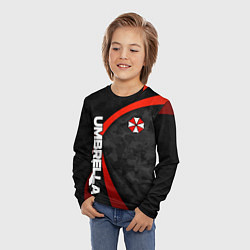 Лонгслив детский Umbrella - камуфляж, цвет: 3D-принт — фото 2