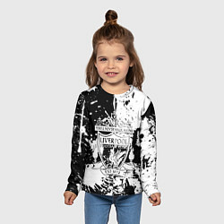 Лонгслив детский Liverpool краски текстура, цвет: 3D-принт — фото 2