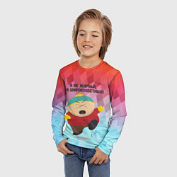 Лонгслив детский Я не жирный - я ширококостный Эрик Картман, цвет: 3D-принт — фото 2