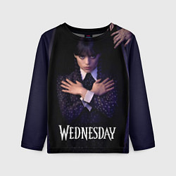 Лонгслив детский Уэнсдей в гробу и вещь Wednesday, цвет: 3D-принт