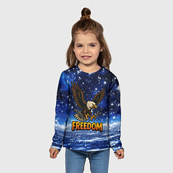 Лонгслив детский Freedom - орел разрывает цепи, цвет: 3D-принт — фото 2