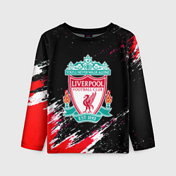 Лонгслив детский Liverpool краски штрихи, цвет: 3D-принт