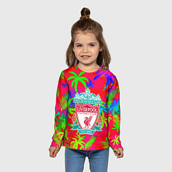 Лонгслив детский Liverpool тропический неон, цвет: 3D-принт — фото 2