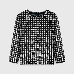 Лонгслив детский Любовь смерть и роботы, глитч символ паттерн, цвет: 3D-принт