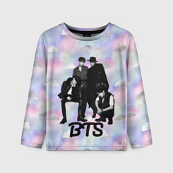 Лонгслив детский BTS черно-белый стиль, цвет: 3D-принт