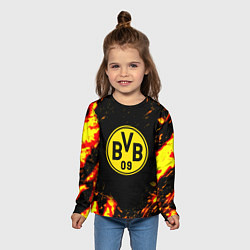Лонгслив детский Borussia огненные краски, цвет: 3D-принт — фото 2