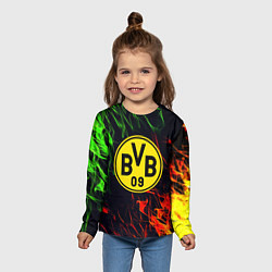 Лонгслив детский Borussia flame toxic, цвет: 3D-принт — фото 2