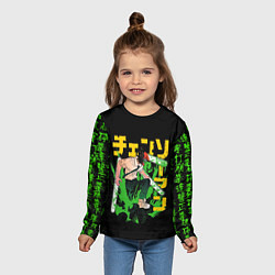 Лонгслив детский Аниме Человек бензопила, цвет: 3D-принт — фото 2