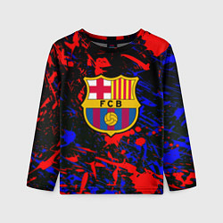 Лонгслив детский Барселона абстрактные краски, цвет: 3D-принт
