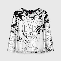 Лонгслив детский Borussia черно белые краски, цвет: 3D-принт