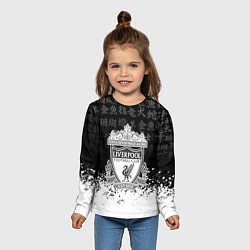Лонгслив детский Liverpool японские символы краски, цвет: 3D-принт — фото 2