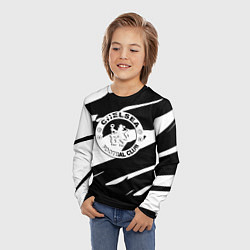 Лонгслив детский Челси геометрия полсоы, цвет: 3D-принт — фото 2