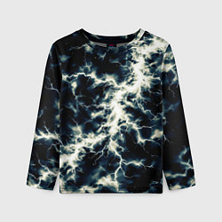 Лонгслив детский Чёрно-синий разряд абстракция, цвет: 3D-принт