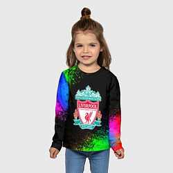 Лонгслив детский Liverpool краски градиент, цвет: 3D-принт — фото 2