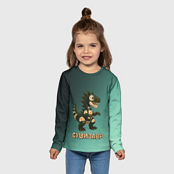 Лонгслив детский Реалистичный Сушизавр, цвет: 3D-принт — фото 2