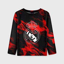 Лонгслив детский Real Madrid красный огонь, цвет: 3D-принт