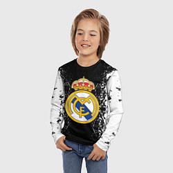 Лонгслив детский Реал Мадрид текстура краски, цвет: 3D-принт — фото 2