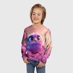 Лонгслив детский Фиолетовая птичка, цвет: 3D-принт — фото 2