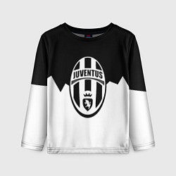 Лонгслив детский Ювентус черно белая геометрия, цвет: 3D-принт