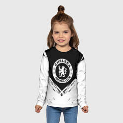 Лонгслив детский Челси белые краски, цвет: 3D-принт — фото 2