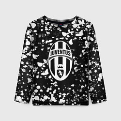 Лонгслив детский Ювентус белые краски текстура, цвет: 3D-принт