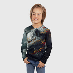 Лонгслив детский Лиса в японском стиле, цвет: 3D-принт — фото 2