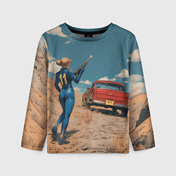 Детский лонгслив Fallout девушка и старое авто