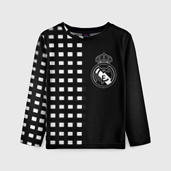 Лонгслив детский Real Madrid клетка, цвет: 3D-принт