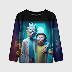 Лонгслив детский Rick with Morty - halloween night, цвет: 3D-принт