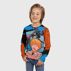 Лонгслив детский Дэндзи и Макима из Человек бензопила, цвет: 3D-принт — фото 2