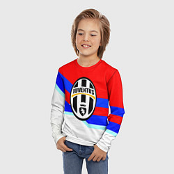 Лонгслив детский Ювентус спортивная геометрия, цвет: 3D-принт — фото 2